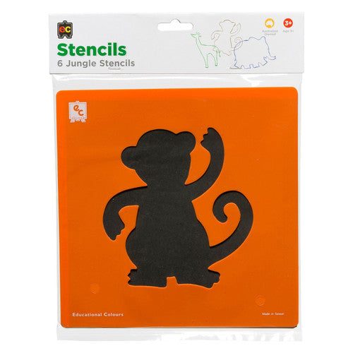 Educational Colours Jungle Animals Stencils Set of 6