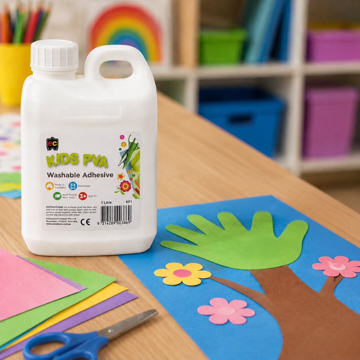 Educational Colours Kids PVA Washable Adhesive 1L