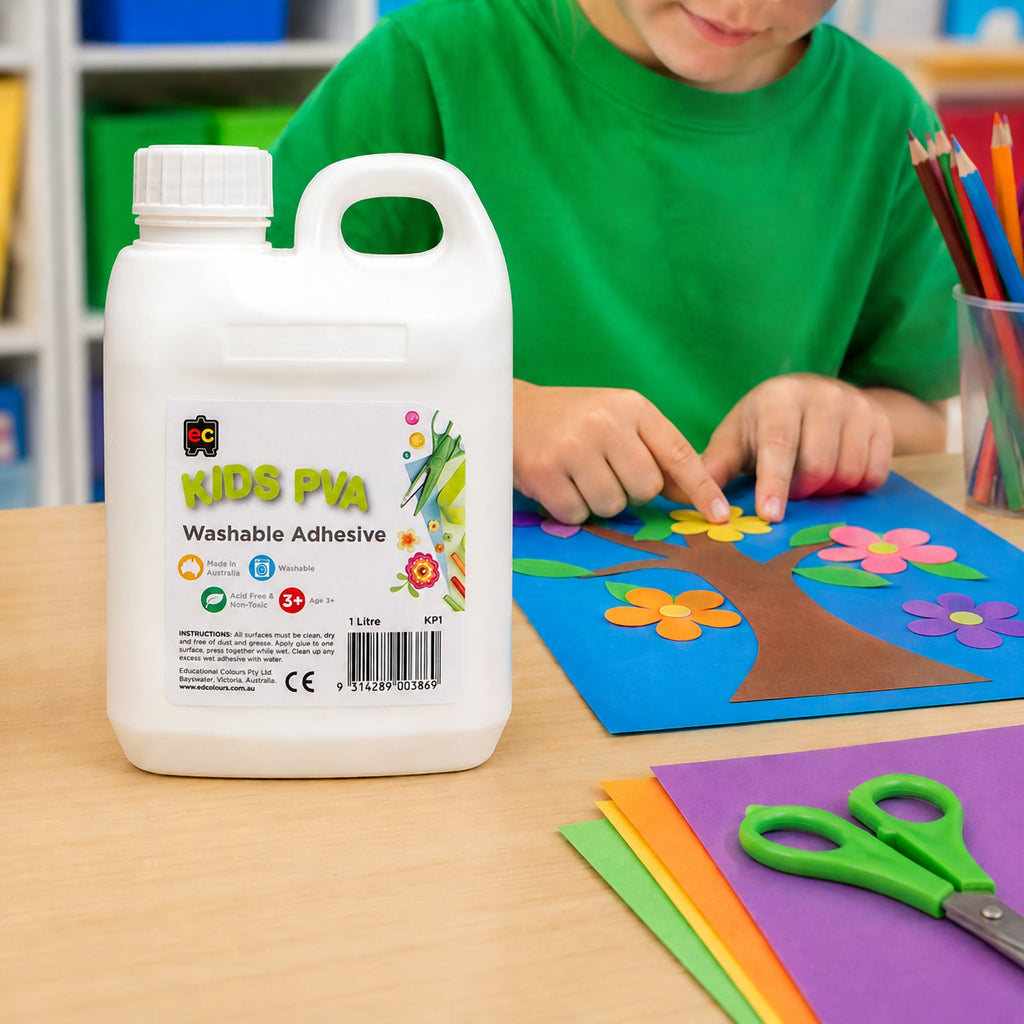 Educational Colours Kids PVA Washable Adhesive 1L