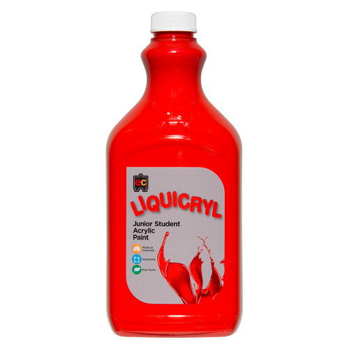 Educational Colours Liquicryl Junior Student Acrylic Paint 2L Brilliant Red