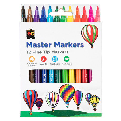 Educational Colours Master Markers Pack of 12