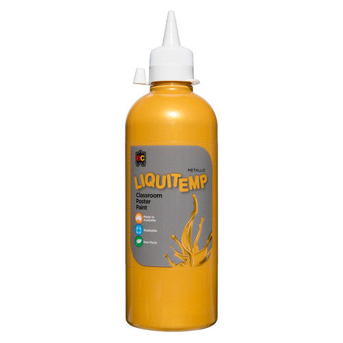 Educational Colours Metallic Liquitemp Poster Paint 500ml Gold