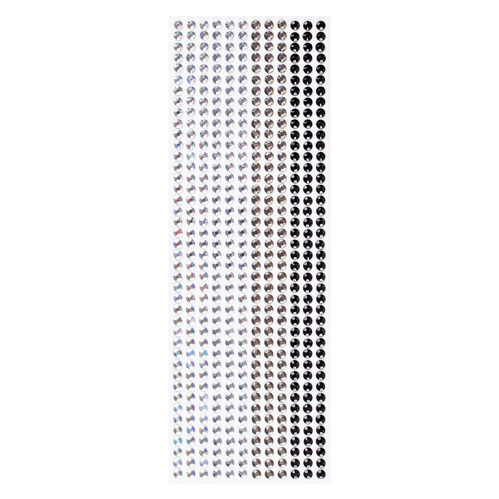 Educational Colours Mixed Adhesive Gems Silver Pack 504