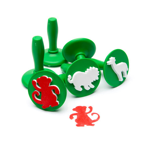 Educational Colours Paint and Dough Stampers Jungle Animals Set of 6