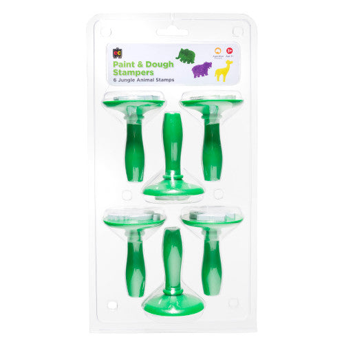 Educational Colours Paint and Dough Stampers Jungle Animals Set of 6