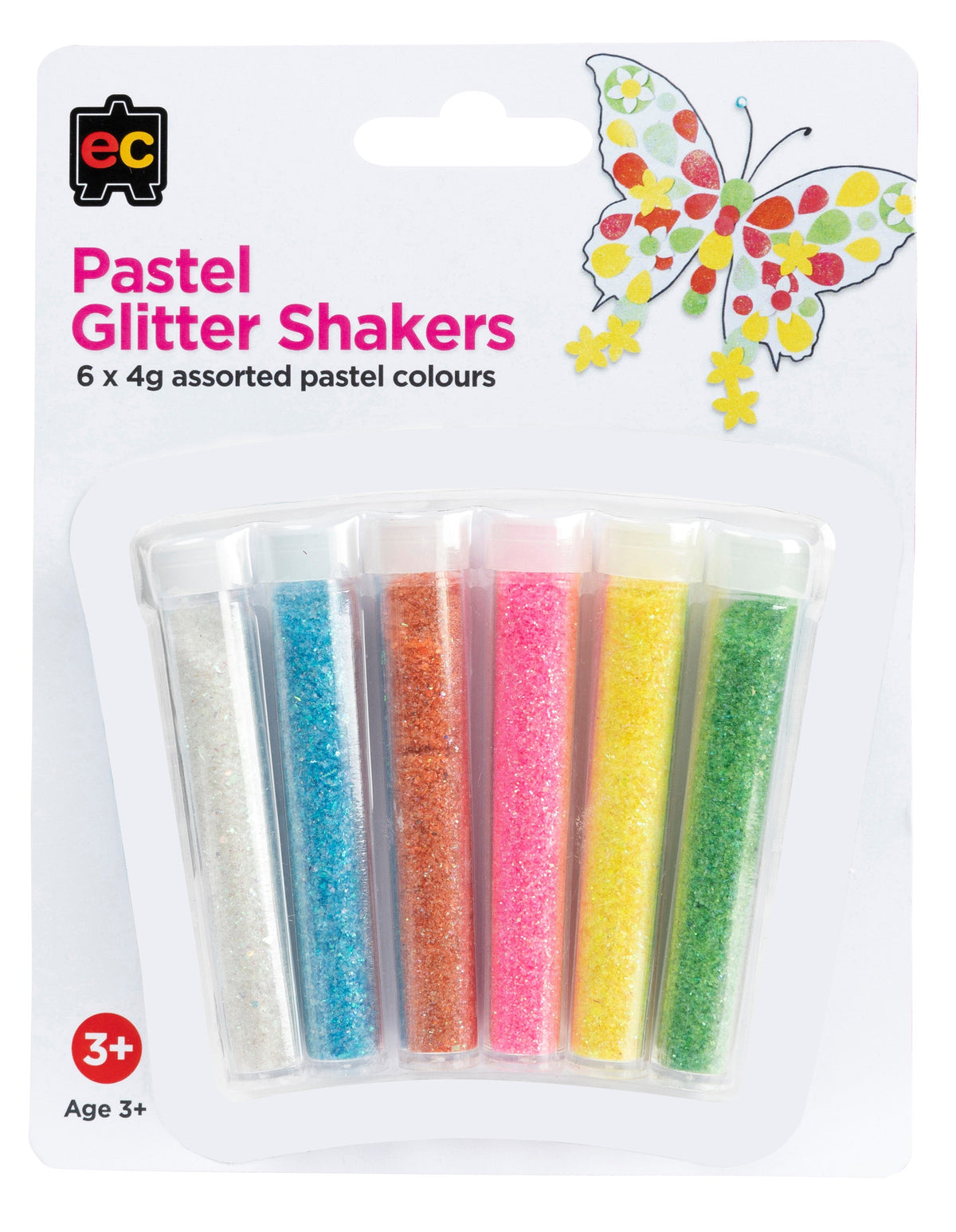 Educational Colours Pastel Craft Glitter Shakers Pack of 6
