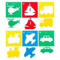 Educational Colours Transport Stencils Set of 6