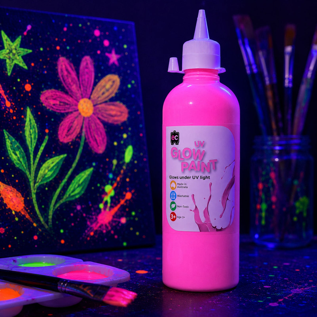 UV Glow Paint 500ml Pink