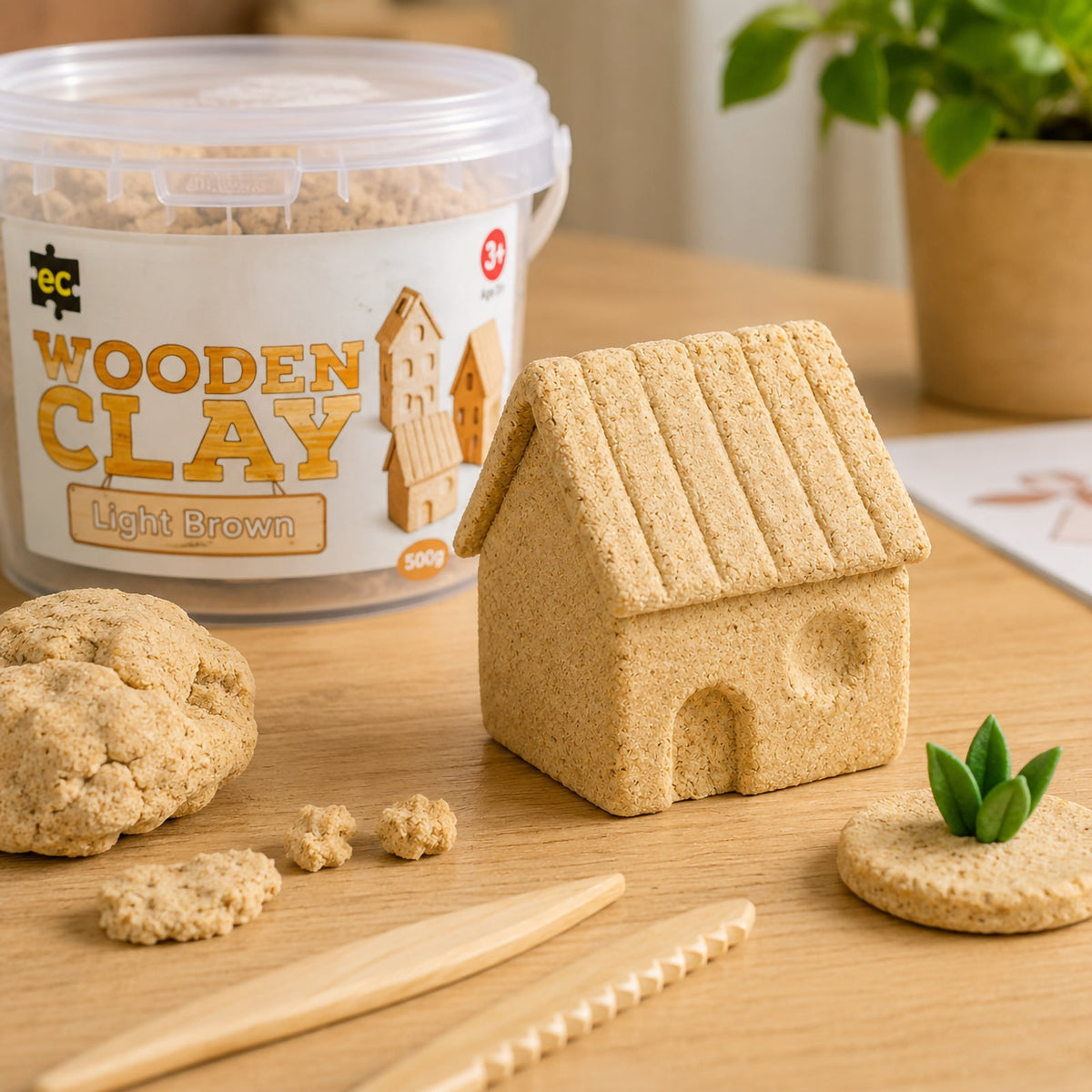 Wooden Clay 500g Light Brown