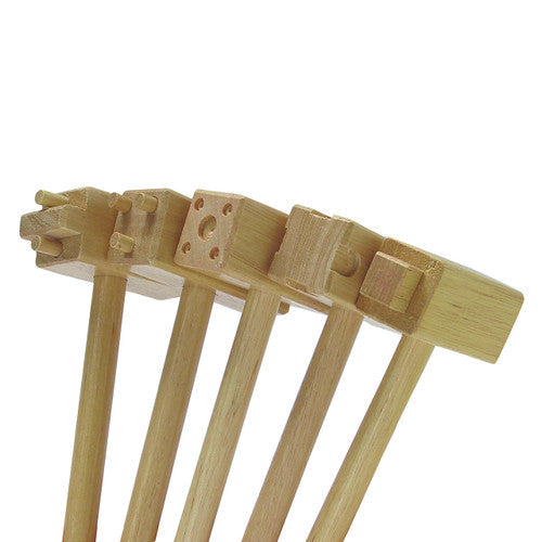 Educational Colours Wooden Clay and Dough Hammers Set of 5