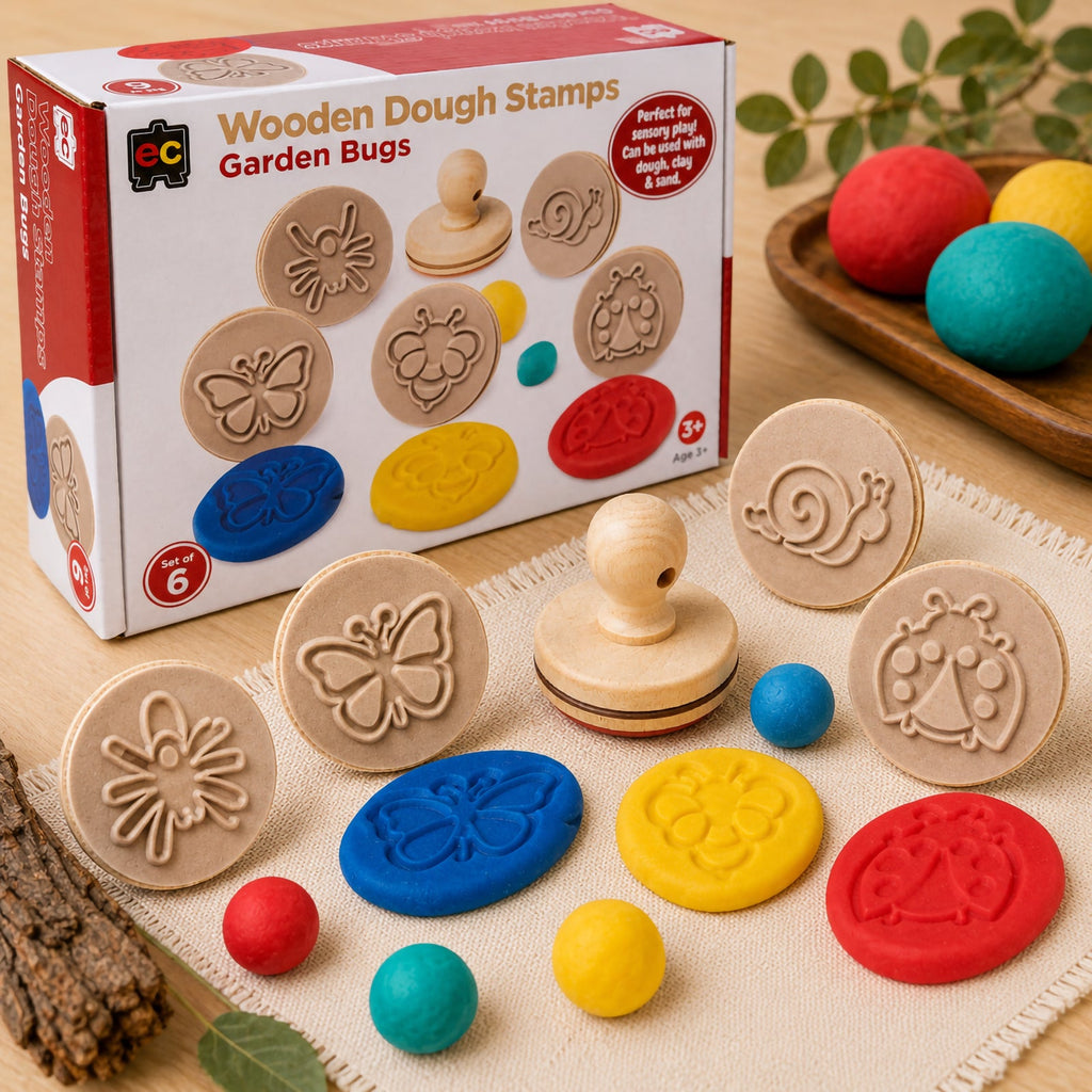 Wooden Dough Stamps Bugs