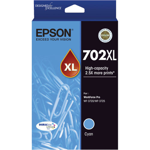 Epson 702XL High Yield DURABrite Ultra Ink Cartridge Cyan