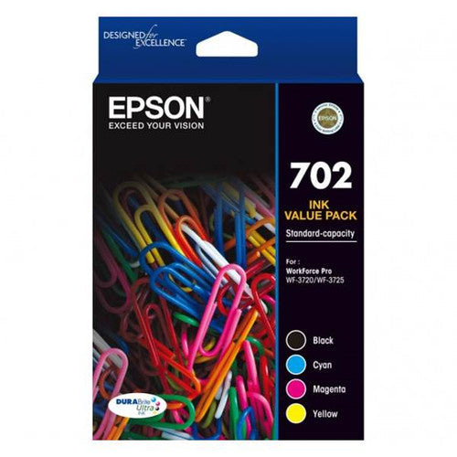 Epson 702 Standard Capacity DURABrite Ultra Ink Value Pack 4 Colour