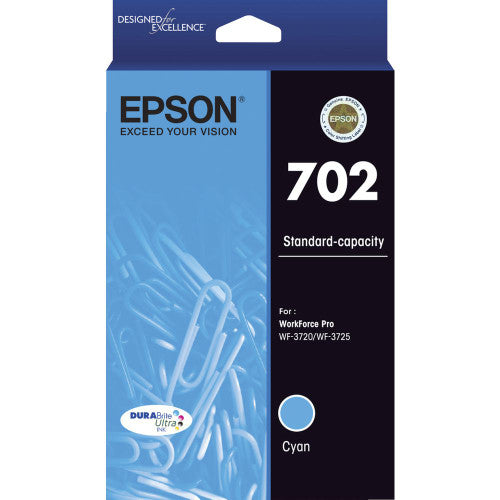 Epson 702 Standard Yield DURABrite Ultra Ink Cartridge Cyan