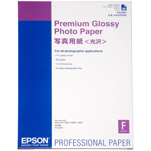 Epson S042091 Premium Gloss Photo Paper A2 255gsm Pack 25 Sheets