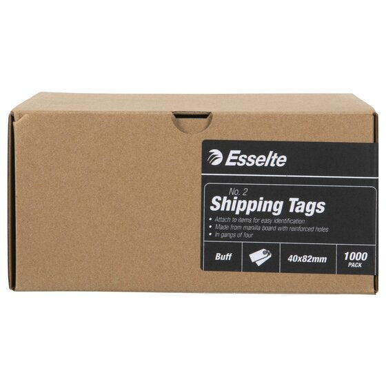 Esselte Shipping Tags No 2 40x82mm Buff Box 1000