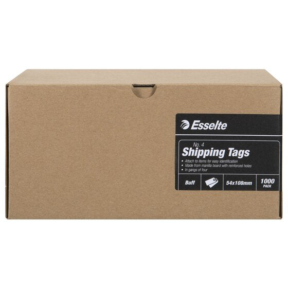 Esselte Shipping Tags No 4 54x108mm Buff Box 1000