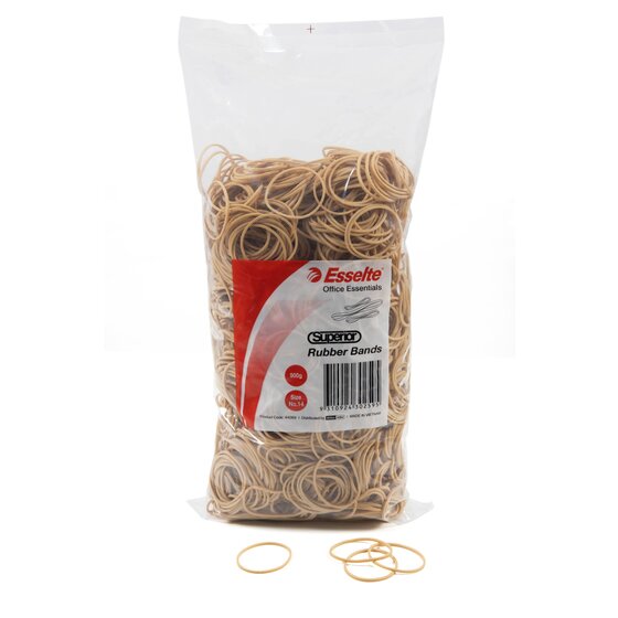 Esselte Superior Rubber Bands No 14 500g Natural