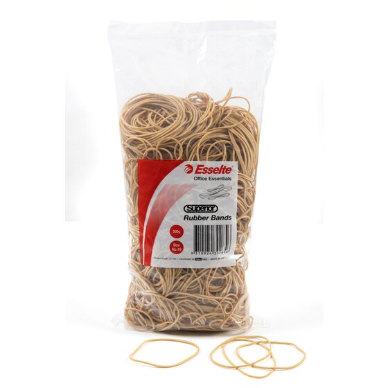Esselte Superior Rubber Bands No 19 Natural 500g