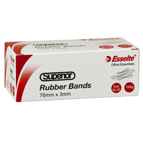 Esselte Superior Rubber Bands No 32 100g Natural Box