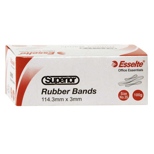 Esselte Superior Rubber Bands No 35 100g Natural Colour Box