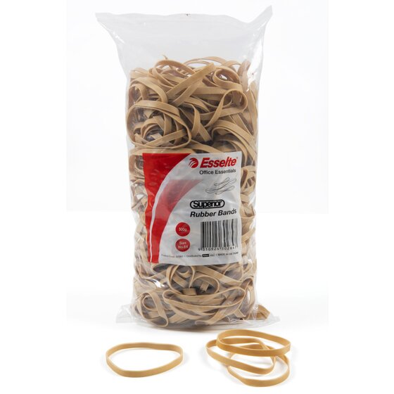 Esselte Superior Rubber Bands No. 64 500g Natural Colour Pack