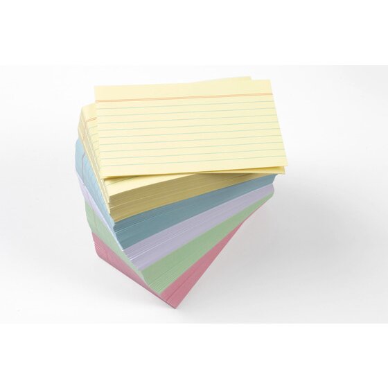 Esselte System Cards Ruled 127x76mm Assorted Pack of 500