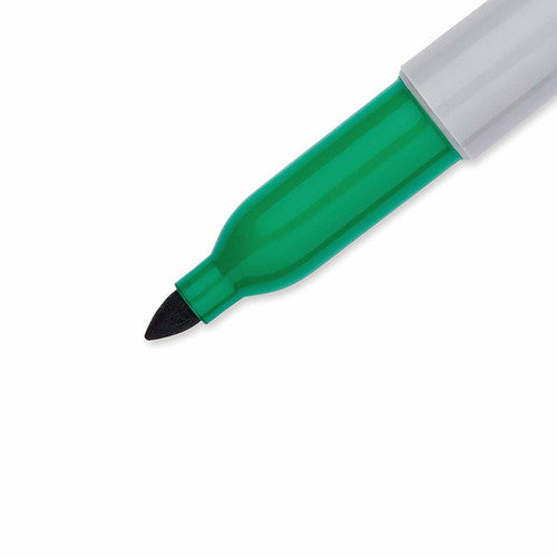 Sharpie Permanent Marker Fine Point Green Pack of 12