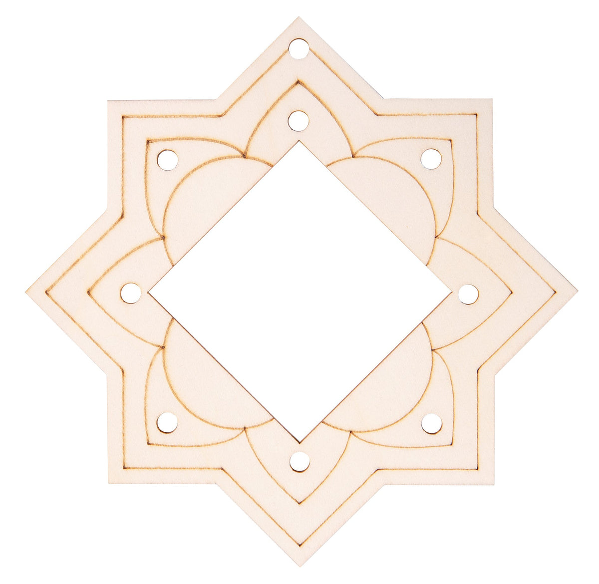 Zart Wooden Window Frames Pack of 24 16 x 16cm 3mm Plywood 4 Printed Designs