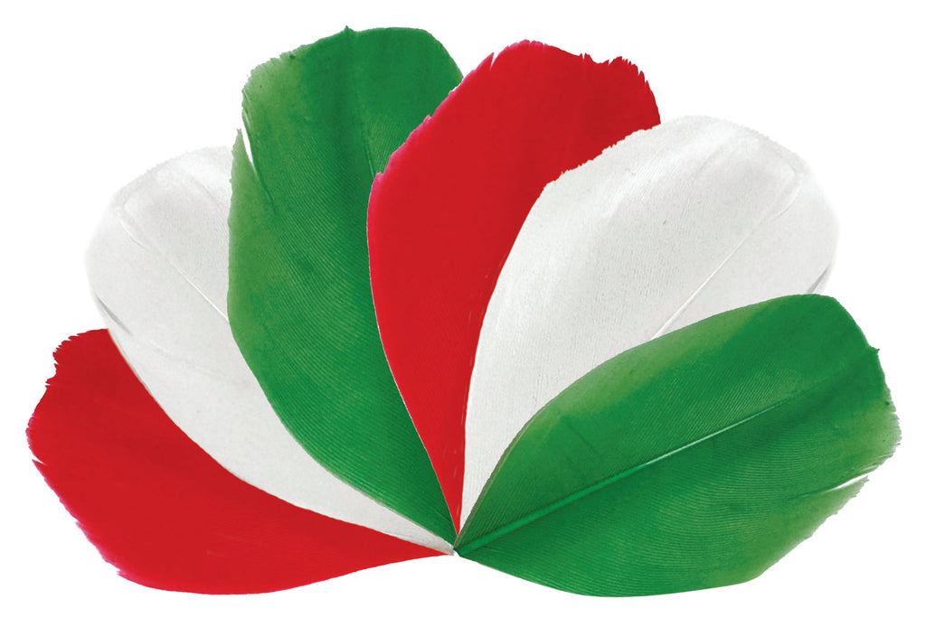 Trimmed Feathers Christmas Mix 30g Red White and Green Leaf Shaped