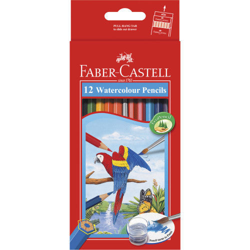 Faber Castell Watercolour Pencils 12 Assorted Colours