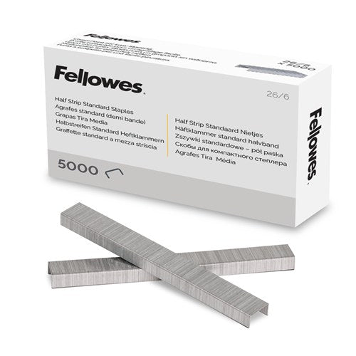 Fellowes 26/6 Staples Half-Strip Pack 5000