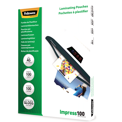 Fellowes Laminating Pouches A5 100mic Gloss Pack 100