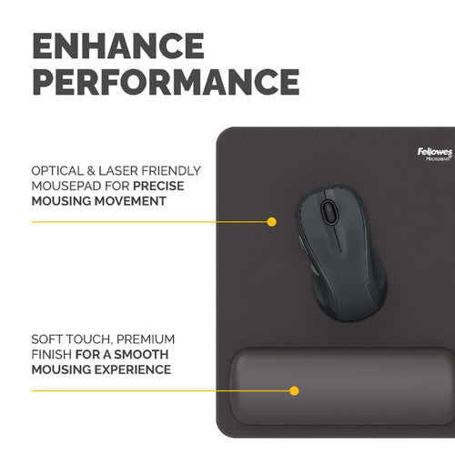 Fellowes Breyta Mouse Pad Wrist Rest Black 200 x 240mm