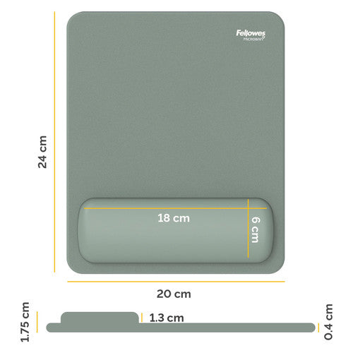 Fellowes Breyta Mouse Pad Wrist Rest Sage 200 x 240mm