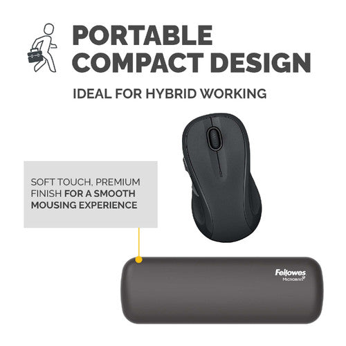 Fellowes Breyta Palm Wrist Rest Black 60 x 180mm