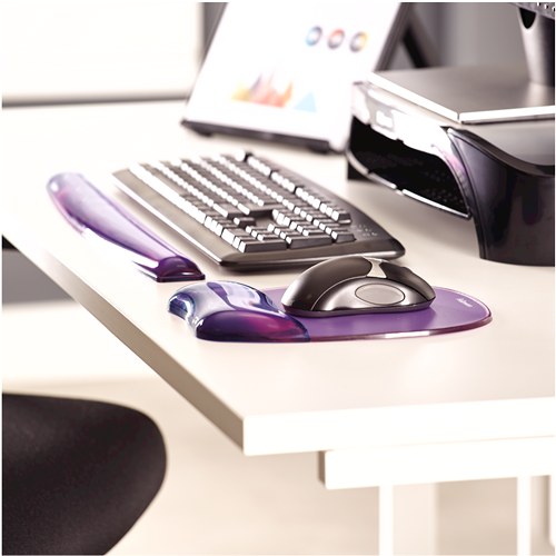 Fellowes Crystal Gel Keyboard Wrist Rest Purple 471.5mm