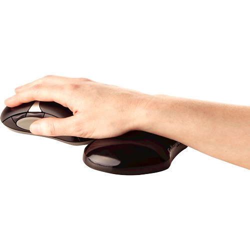 Fellowes Crystals Gel Flex Palm Rest Black 124 x 87mm