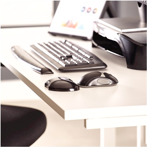 Fellowes Crystals Gel Flex Palm Rest Black 124 x 87mm