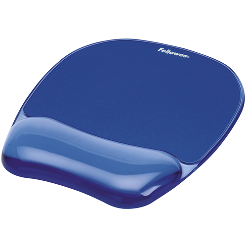 Fellowes Crystals Gel Mouse Pad Wrist Rest Blue