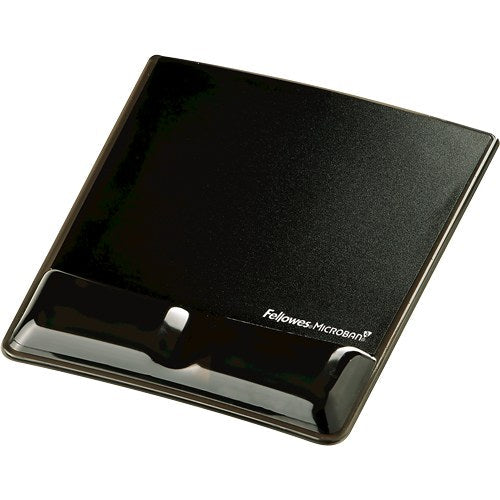 Fellowes Health-V Crystals Mouse Pad Wrist Rest Black