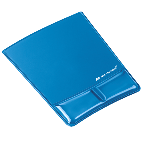 Fellowes Health-V Crystals Mouse Pad Wrist Rest Blue