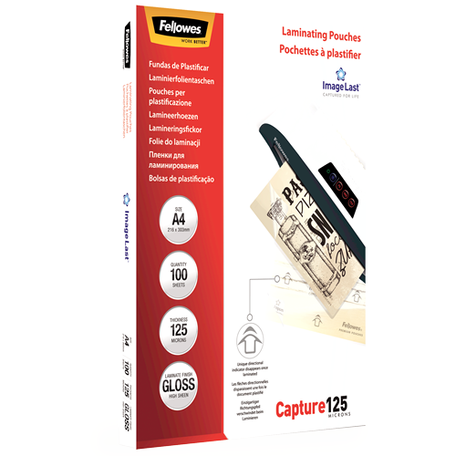 Fellowes ImageLast A4 125 Micron Laminating Pouches Pack of 100