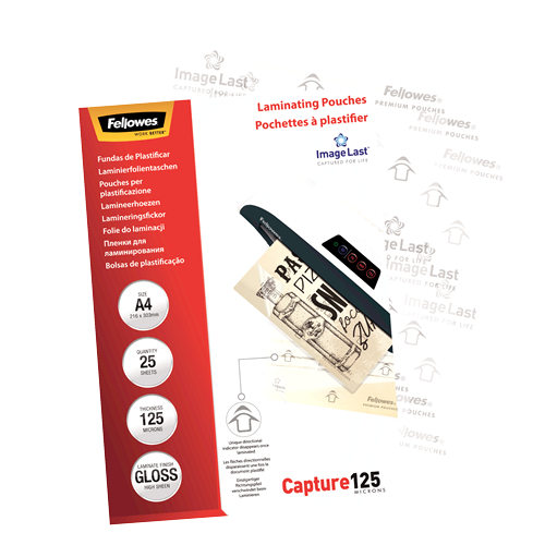 Fellowes ImageLast Laminating Pouches A4 125mic Gloss Pack 25