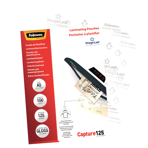 Fellowes ImageLast Laminating Pouches A5 125mic Gloss Pack 100
