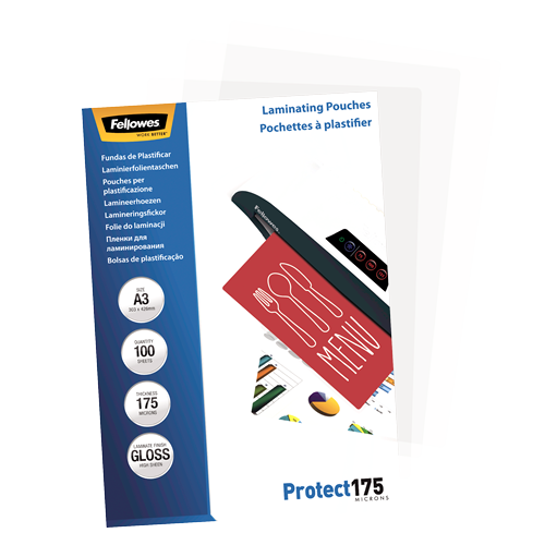 Fellowes Laminating Pouches A3 175mic Gloss Pack 100