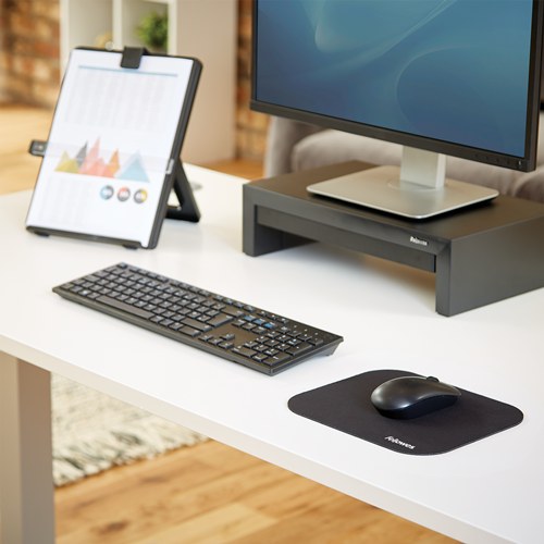 Fellowes Mouse Pad Black 232 x 199mm Rubber Base
