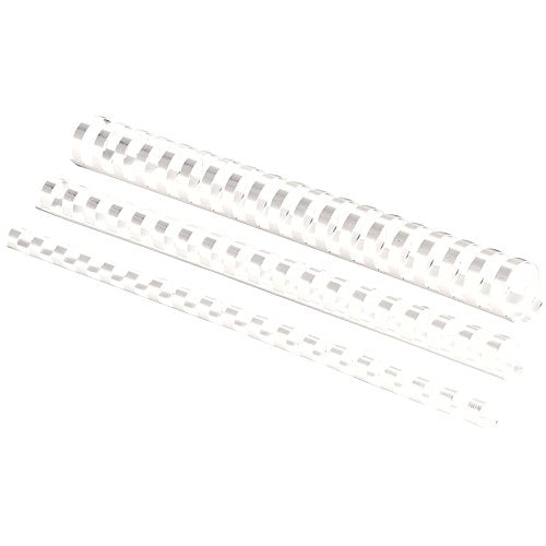 Fellowes Plastic Binding Combs 21 Ring 16mm Round White Pack 100