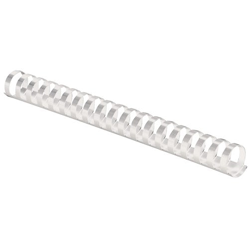 Fellowes Plastic Binding Combs 21 Ring 19mm Round White Pack 100