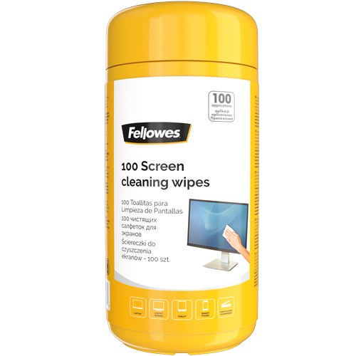Fellowes Screen Cleaning Wipes Tub 100